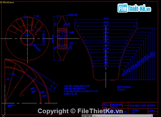 Bản vẽ,Bản vẽ autocad,dao phay đĩa modul